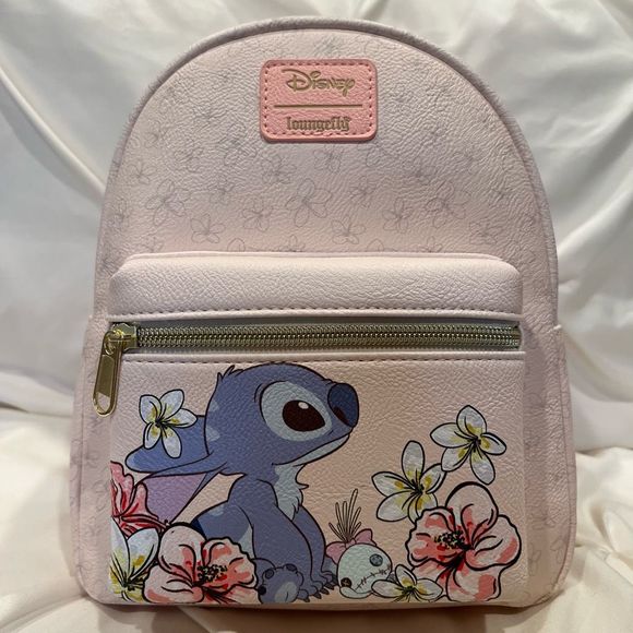 Loungefly X Disney Stitch & Scrump Tropical Flowers Mini Backpack NWT - Picture 1 of 6